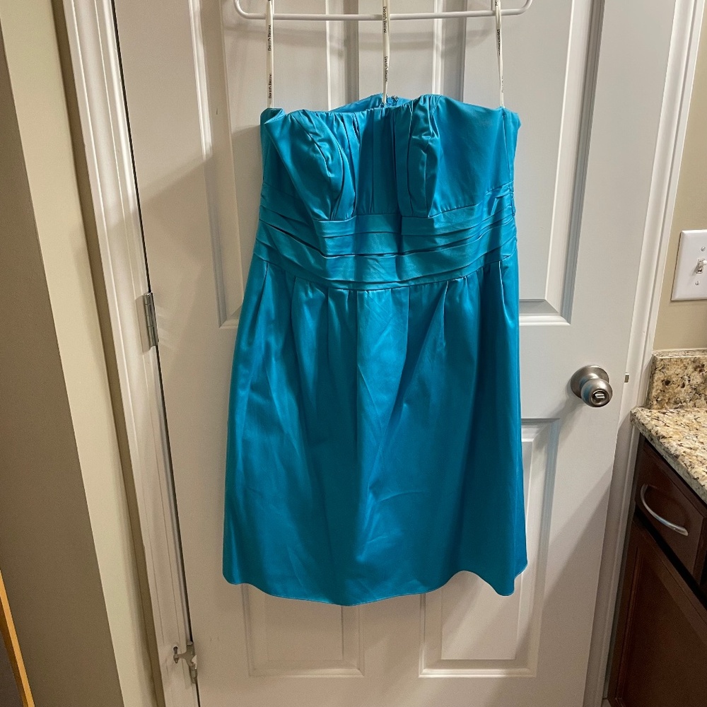 David's Bridal Blue Bridesmaid Dress, Size 18, with Matching Jacket, size 2X